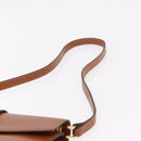 Christian Dior Shoulder Bag Leather Brown Gold Auth 189363-8