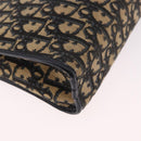 Christian Dior Trotter Canvas Shoulder Bag Navy Gold Auth 189365-17