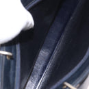 Christian Dior Trotter Canvas Shoulder Bag Navy Gold Auth 189365-12