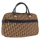 Christian Dior Trotter Canvas Boston Bag Brown Gold Auth 189366-1