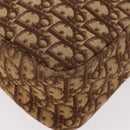 Christian Dior Trotter Canvas Boston Bag Brown Gold Auth 189366-10