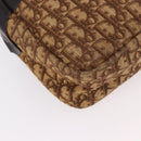 Christian Dior Trotter Canvas Boston Bag Brown Gold Auth 189366-12