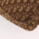 Christian Dior Trotter Canvas Boston Bag Brown Gold Auth 189366-13