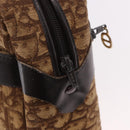 Christian Dior Trotter Canvas Boston Bag Brown Gold Auth 189366-14