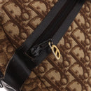 Christian Dior Trotter Canvas Boston Bag Brown Gold Auth 189366-15