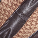 Christian Dior Trotter Canvas Boston Bag Brown Gold Auth 189366-17