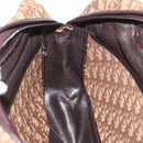Christian Dior Trotter Canvas Boston Bag Brown Gold Auth 189366-19