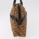 Christian Dior Trotter Canvas Boston Bag Brown Gold Auth 189366-4
