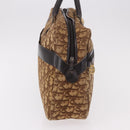 Christian Dior Trotter Canvas Boston Bag Brown Gold Auth 189366-5