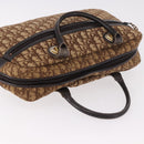 Christian Dior Trotter Canvas Boston Bag Brown Gold Auth 189366-6