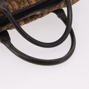 Christian Dior Trotter Canvas Boston Bag Brown Gold Auth 189366-7