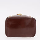 GUCCI Vanity Hand Bag Patent leather Bordeaux Gold 032 1956 0151 Auth 189367-5