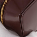 GUCCI Vanity Hand Bag Patent leather Bordeaux Gold 032 1956 0151 Auth 189367-14