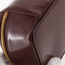 GUCCI Vanity Hand Bag Patent leather Bordeaux Gold 032 1956 0151 Auth 189367-16