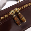 GUCCI Vanity Hand Bag Patent leather Bordeaux Gold 032 1956 0151 Auth 189367-18