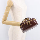 GUCCI Vanity Hand Bag Patent leather Bordeaux Gold 032 1956 0151 Auth 189367-21