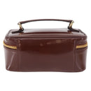 GUCCI Vanity Hand Bag Patent leather Bordeaux Gold 032 1956 0151 Auth 189367-2
