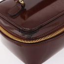 GUCCI Vanity Hand Bag Patent leather Bordeaux Gold 032 1956 0151 Auth 189367-7