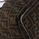 FENDI Zucca Canvas Hand Bag Black Brown Auth 189369-10