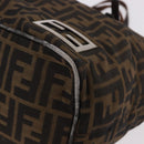 FENDI Zucca Canvas Hand Bag Black Brown Auth 189369-11