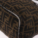 FENDI Zucca Canvas Hand Bag Black Brown Auth 189369-13