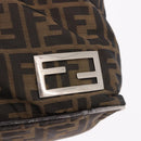 FENDI Zucca Canvas Hand Bag Black Brown Auth 189369-16
