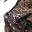 FENDI Zucca Canvas Hand Bag Black Brown Auth 189369-21