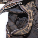FENDI Zucca Canvas Hand Bag Black Brown Auth 189369-22