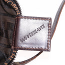 FENDI Zucca Canvas Hand Bag Black Brown Auth 189369-23