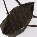 FENDI Zucca Canvas Hand Bag Black Brown Auth 189369-6
