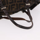 FENDI Zucca Canvas Hand Bag Black Brown Auth 189369-7