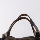 FENDI Zucca Canvas Hand Bag Black Brown Auth 189369-8