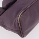 PRADA Accessory Pouch Leather Purple Gold Auth 189372A-10