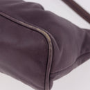 PRADA Accessory Pouch Leather Purple Gold Auth 189372A-11