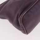 PRADA Accessory Pouch Leather Purple Gold Auth 189372A-12