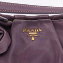 PRADA Accessory Pouch Leather Purple Gold Auth 189372A-14