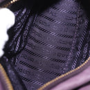 PRADA Accessory Pouch Leather Purple Gold Auth 189372A-17