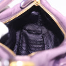 PRADA Accessory Pouch Leather Purple Gold Auth 189372A-18