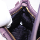 PRADA Accessory Pouch Leather Purple Gold Auth 189372A-19