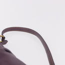 PRADA Accessory Pouch Leather Purple Gold Auth 189372A-8