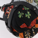 Salvatore Ferragamo Hand Bag Canvas Black Silver Auth 189378A-12