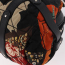 Salvatore Ferragamo Hand Bag Canvas Black Silver Auth 189378A-13