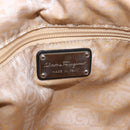 Salvatore Ferragamo Hand Bag Canvas Black Silver Auth 189378A-16
