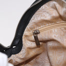 Salvatore Ferragamo Hand Bag Canvas Black Silver Auth 189378A-20