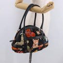 Salvatore Ferragamo Hand Bag Canvas Black Silver Auth 189378A-23