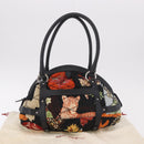 Salvatore Ferragamo Hand Bag Canvas Black Silver Auth 189378A-24