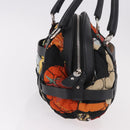 Salvatore Ferragamo Hand Bag Canvas Black Silver Auth 189378A-5