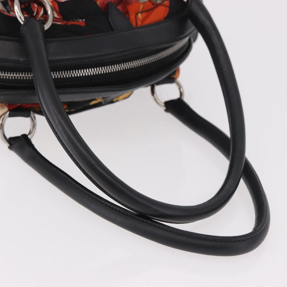 Salvatore Ferragamo Hand Bag Canvas Black Silver Auth 189378A