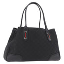 GUCCI GG Canvas Web Sherry Line Tote Bag Black Silver Red 293592 Auth 189381V-1