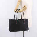 GUCCI GG Canvas Web Sherry Line Tote Bag Black Silver Red 293592 Auth 189381V-21